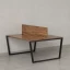Бенч-система, 2 рабочих места, с одним экраном ЛДСП 1000x1200x750 RM172-2-10x12 Дуб Юстус/Черный