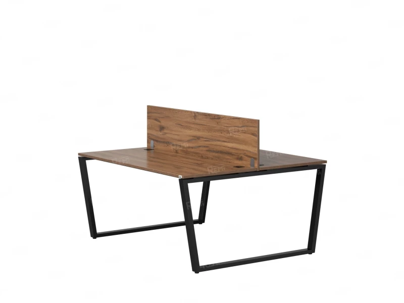 Бенч-система, 2 рабочих места, с одним экраном ЛДСП 1000x1200x750 RM172-2-10x12 Дуб Юстус/Черный