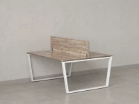 Бенч-система, 2 рабочих места, с одним экраном ЛДСП 1400x1400x750 RM172-2-14x14 Дуб Маувелла/Белый