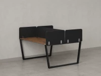 Бенч-система, 2 рабочих места, 5 тканевых экранов 1200x1600x750 RM172-3-12x16 Дуб Юстус/Черный