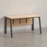 Стол прямой, Л-опора, экран ЛДСП,парящая стол-ца 1800x600x750 RM009-18x6 Вяз Швейцарский светлый/Серый