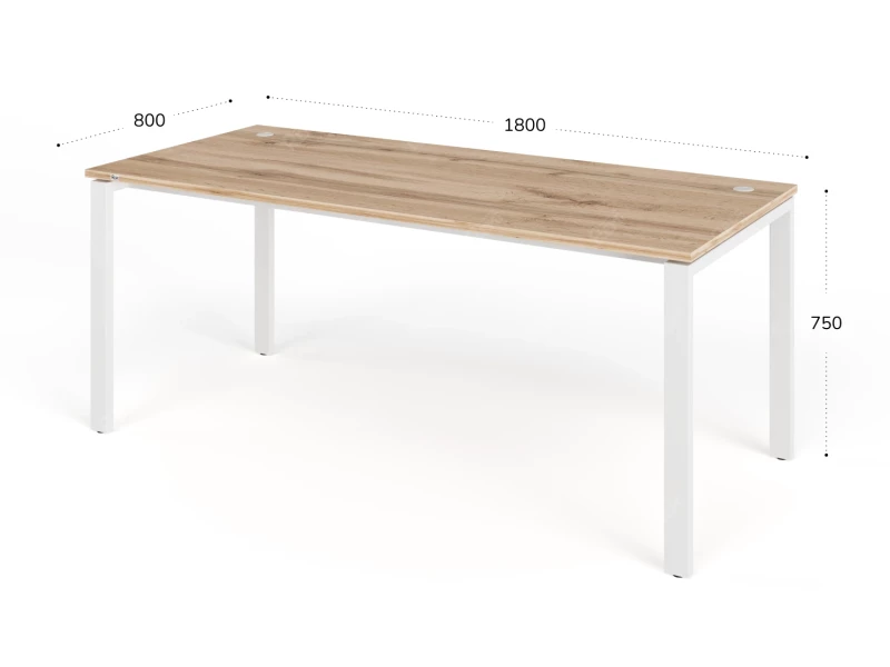 Стол прямой на металлокаркасе 1800x800x750 RTD071 Вотан/Белый