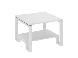 Журнальный стол с полкой 600x600x550 RM181-6x6 Белый/Белый