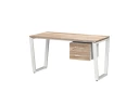 Стол прямой с подвесной тумбой 2 ящика, U-опора 1600x800x750 RM035-16x8 Дуб Маувелла/Белый