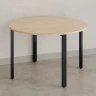 Круглый стол на П-образных опорах 1300x1300x750 RM186-13x13 Вяз Швейцарский светлый/Черный