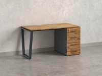 Стол прямой с тумбой на U-образных опоре, правый 1600x700x750 RM101-16x7 Юстус/Серый