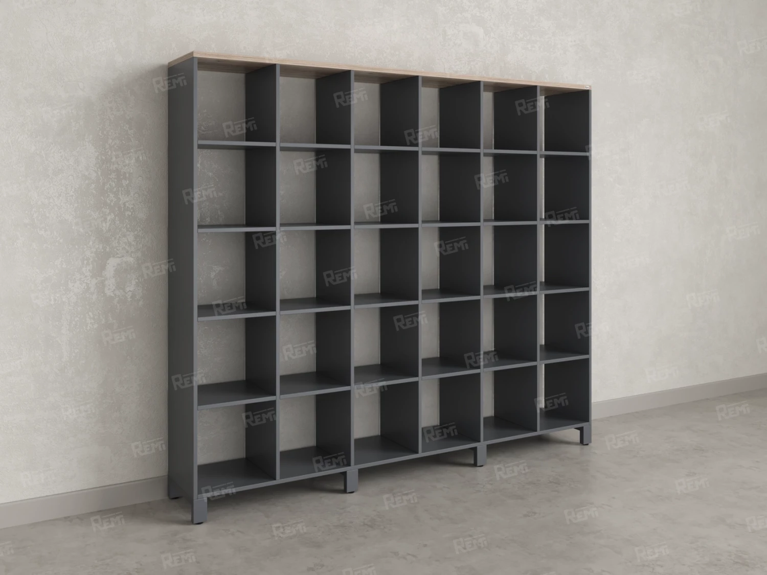 Стеллаж, 30 ячеек 2250х370х1980 RM143-225x37 Дуб Маувелла/Серый