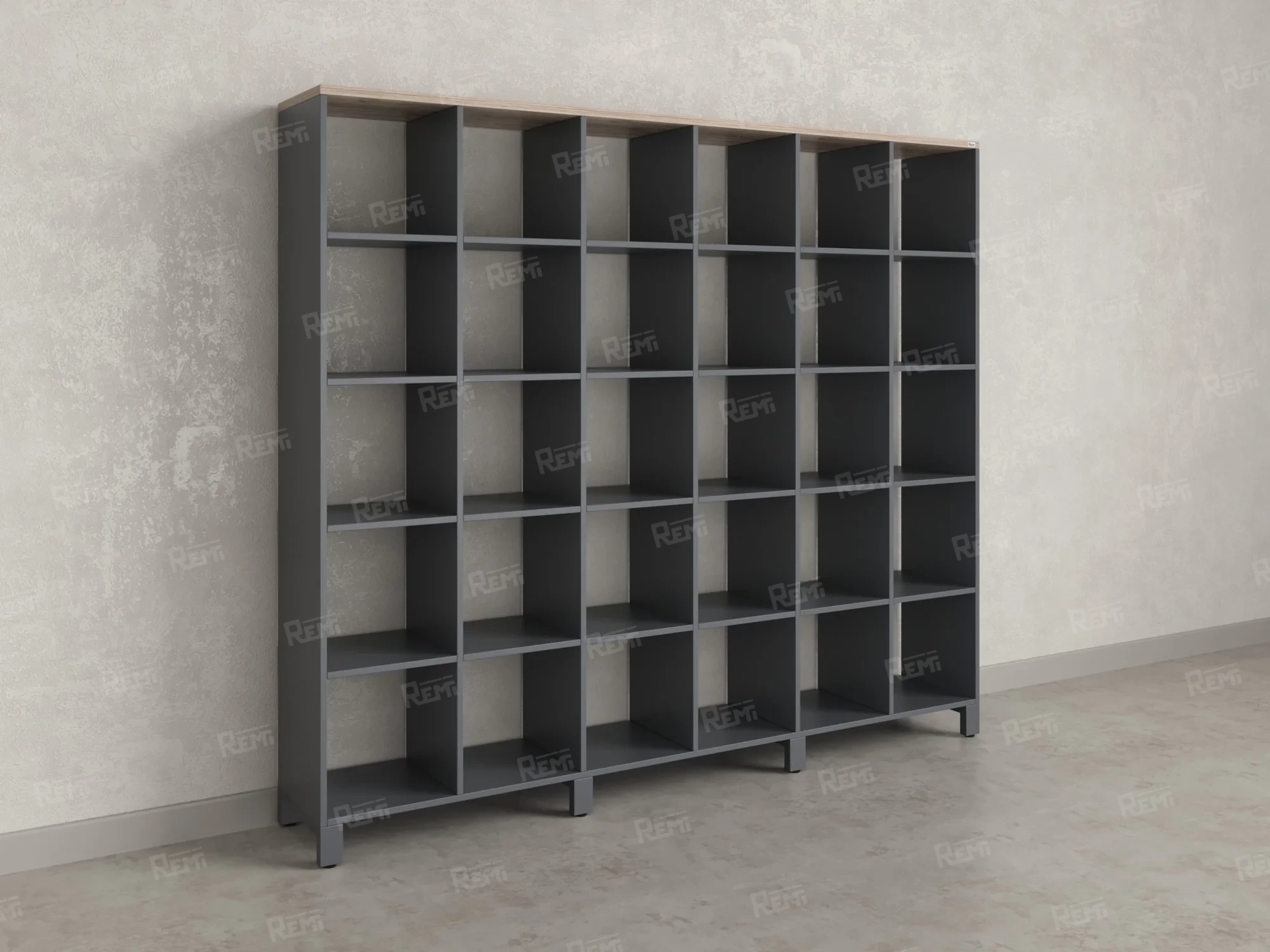 Стеллаж, 30 ячеек 2250х370х1980 RM143-225x37 Дуб Маувелла/Серый