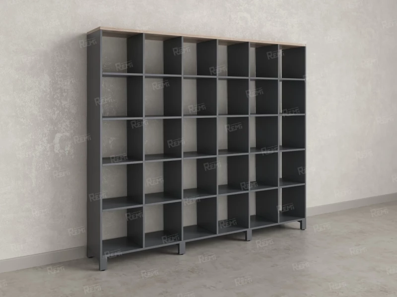 Стеллаж, 30 ячеек 2250х370х1980 RM143-225x37 Дуб Маувелла/Серый