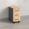 Тумба мобильная,3 ящика 300x500x600 RM123-30x50 Вяз Швейцарский светлый/Серый