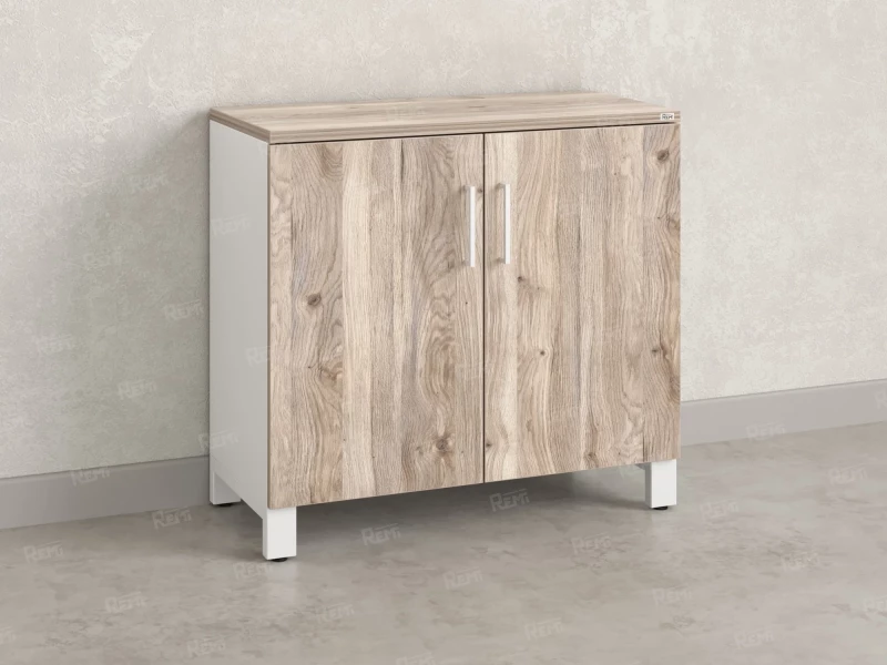 Шкаф низкий распашной, 2 уровня 900x600x850 RM147-90x60 Дуб Маувелла/Белый