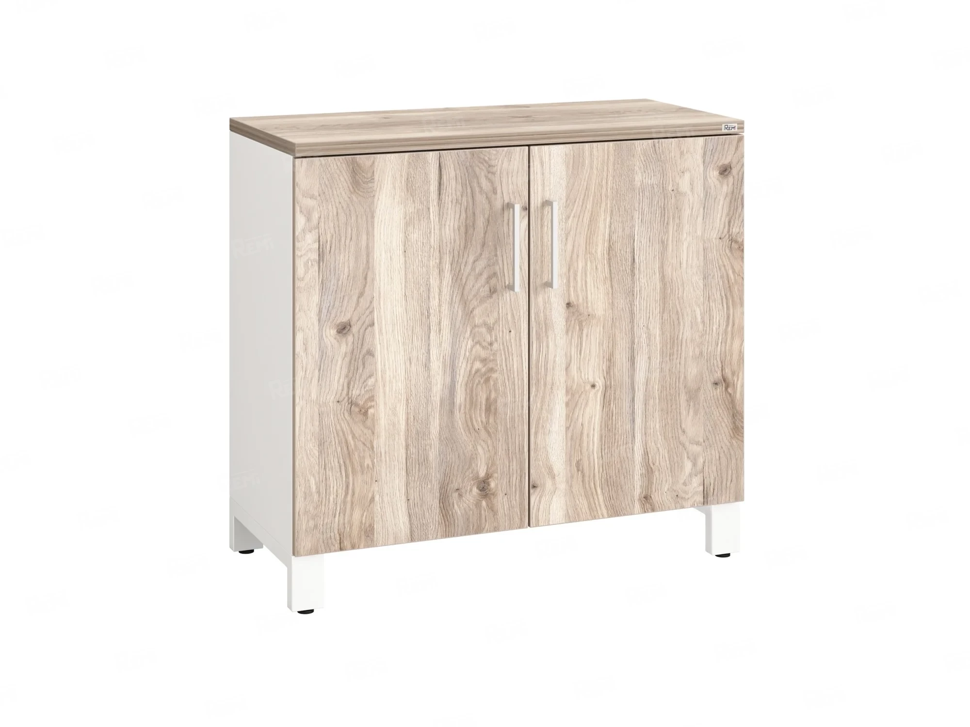 Шкаф низкий распашной, 2 уровня 900x600x850 RM147-90x60 Дуб Маувелла/Белый