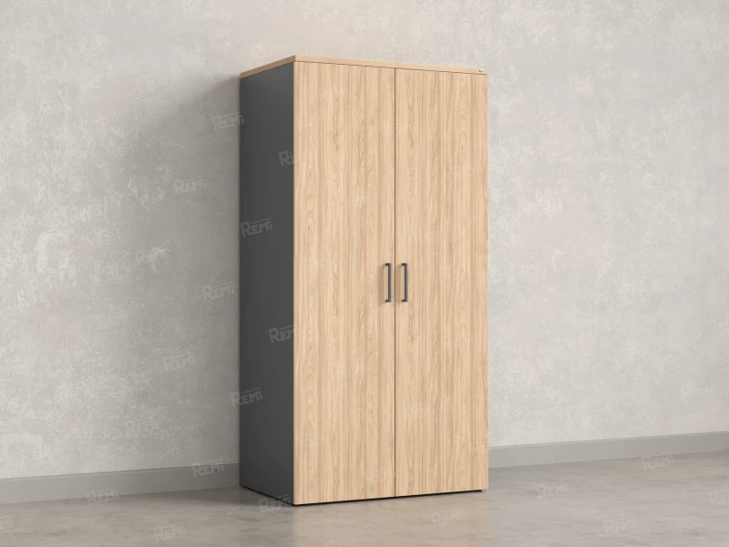 Гардероб, на регулируемых опорах, штанга, 1 полка 900x600x1800 RM159-90x60 Вяз Швейцарский светлый/Серый