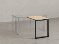 Брифинг прямой, с парящей столешнецей, на О-образном каркасе 1200x600x750 RM072-12x6 Вяз Швейцарский светлый/Черный