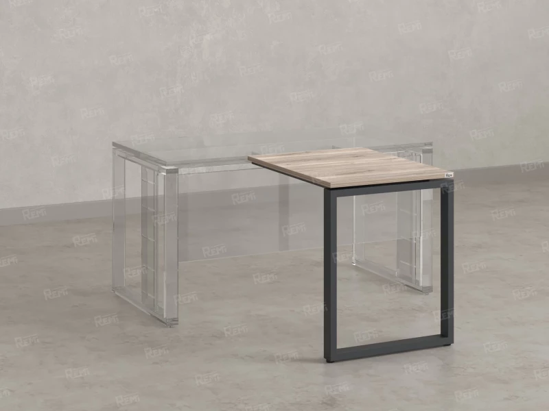 Брифинг прямой, с парящей столешнецей, на О-образном каркасе 1400x700x750 RM072-14x7 Дуб Маувелла/Серый