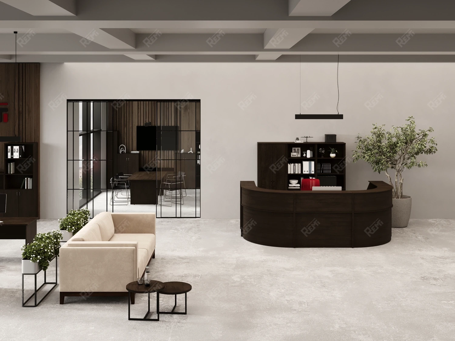 Блок ресепшн RLG068 с полкой 160x90x125 Венге, Серия ЛАЙТ | LIGHT