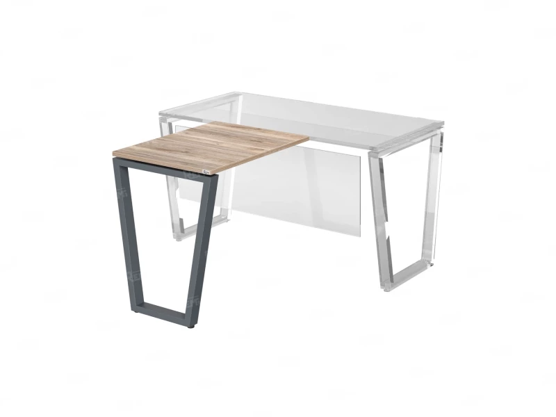 Брифинг прямой, с парящей столешнецей, на U-образном каркасе 1200x600x750 RM074-12x6 Дуб Маувелла/Серый