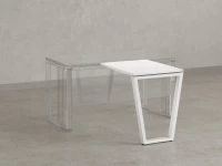 Брифинг прямой, с парящей столешнецей, на U-образном каркасе 1500x700x750 RM074-15x7 Белый/Белый