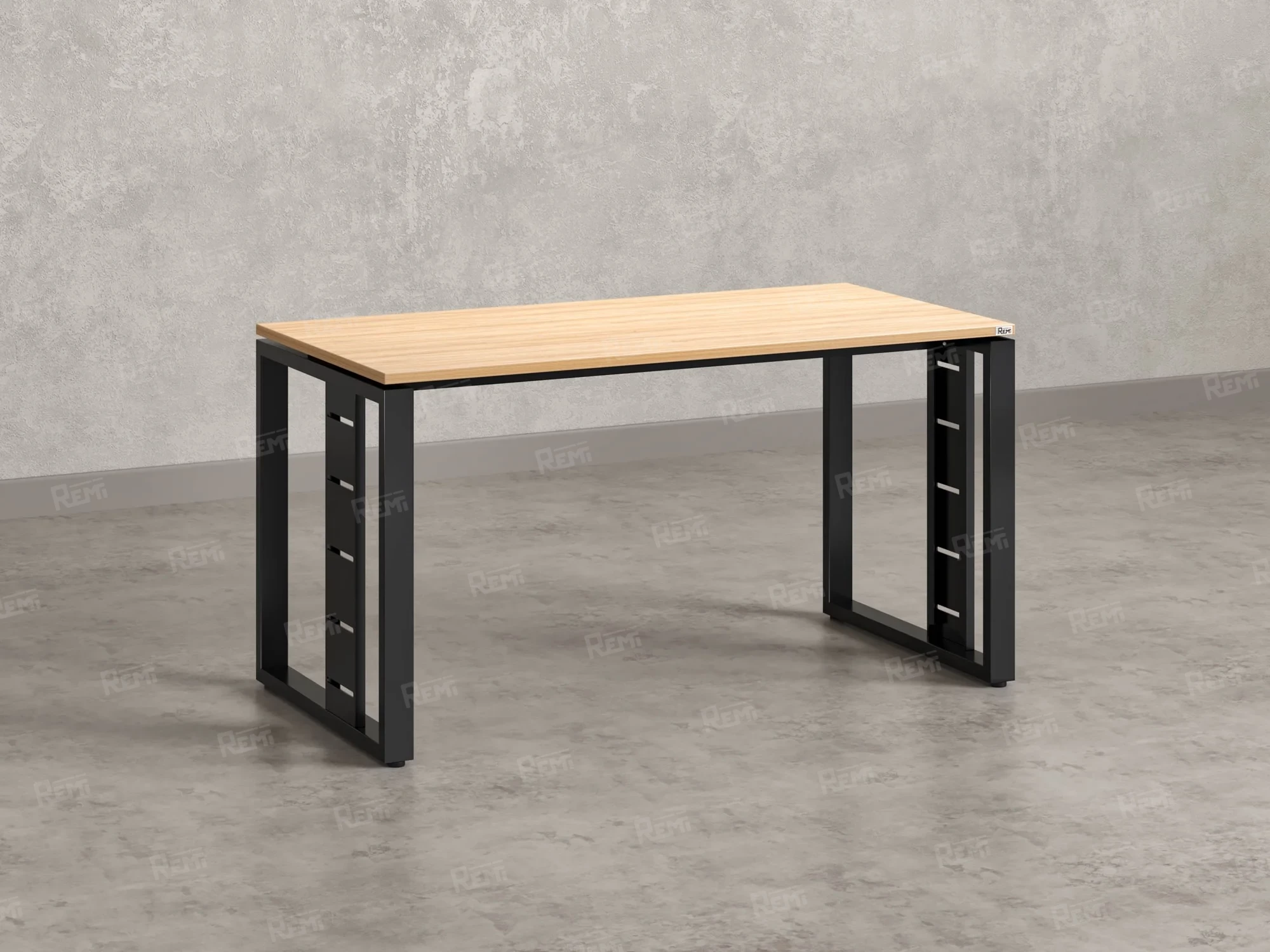 Стол прямой на О-образных опорах 1600x800x750 RM040-16x8 Вяз Швейцарский светлый/Черный