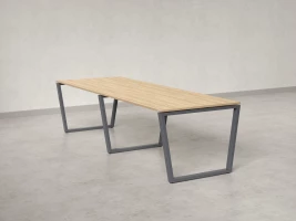 Cтол для переговоров, на V-обазном каркасе 2300x1000x750 RM082-230x100 Вяз Швейцарский светлый/Серый