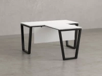 Стол с брифингом с парящей столешницей на U-образных опорах с экраном ЛДСП RM047-14x8 1400x2200x750 Белый/Черный