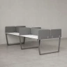 Бенч-система, 4 рабочих места, на U-образных опорах, 8 тканевых экранов 1200x1200x750 RM173-1-12x12 Белый/Серый