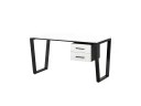 Стол прямой с подвесной тумбой 2 ящика, U-опора 1800x800x750 RM035-18x8 Белый/Черный