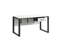 Стол прямой, подвесная тумба, ЛДСП экран, О-опора 1800x800x750 RM032-18x8 Белый/Черный