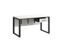 Стол прямой, подвесная тумба, ЛДСП экран, О-опора 1800x800x750 RM032-18x8 Белый/Черный