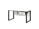 Стол прямой, подвесная тумба, ЛДСП экран, О-опора 1800x800x750 RM032-18x8 Белый/Черный