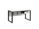 Стол прямой, подвесная тумба, ЛДСП экран, О-опора 1800x800x750 RM032-18x8 Белый/Черный