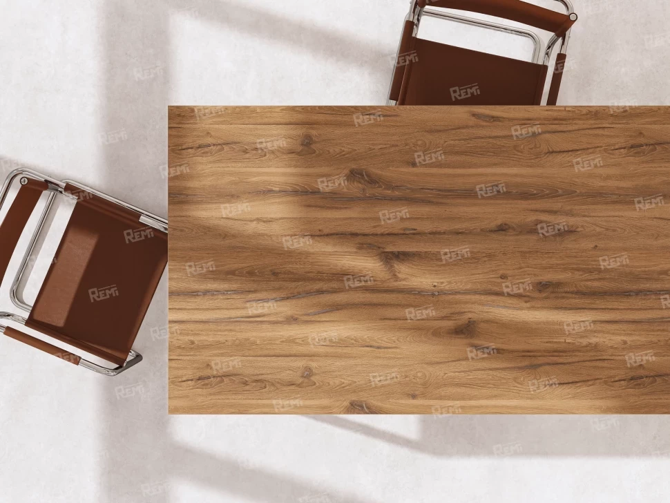 Стол прямой, подвесная тумба, ЛДСП экран, П-опора 1800x800x750 RM030-18x8 Дуб Юстус/Белый