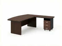 BRL RB071-200x200R Стол руководителя угловой R с тумбой 3 ящика 2000х2000х760 Венге/Черный