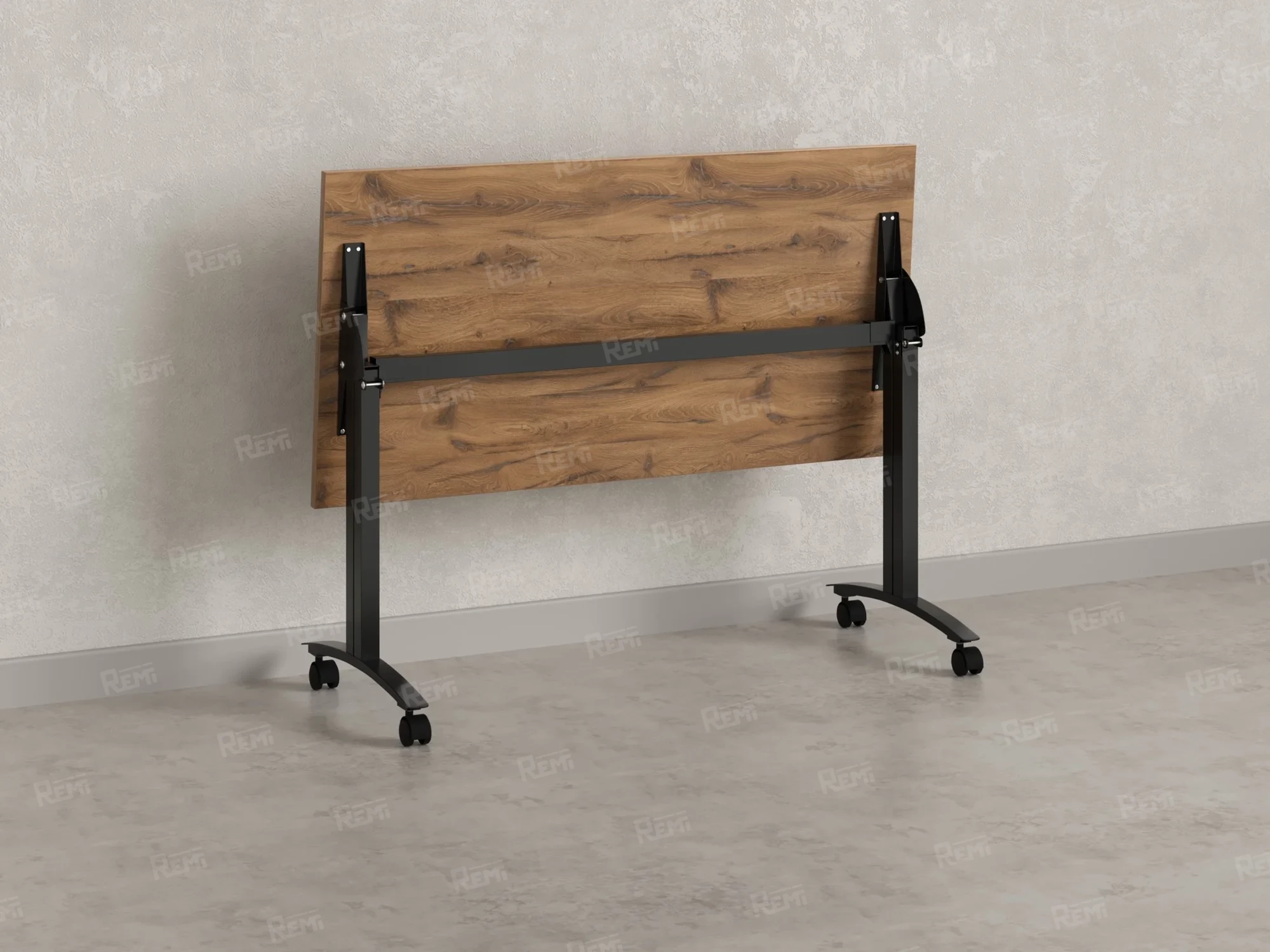 Стол складной, мобильный 1200x600x750 RM011-12x6 Дуб Юстус/Черный