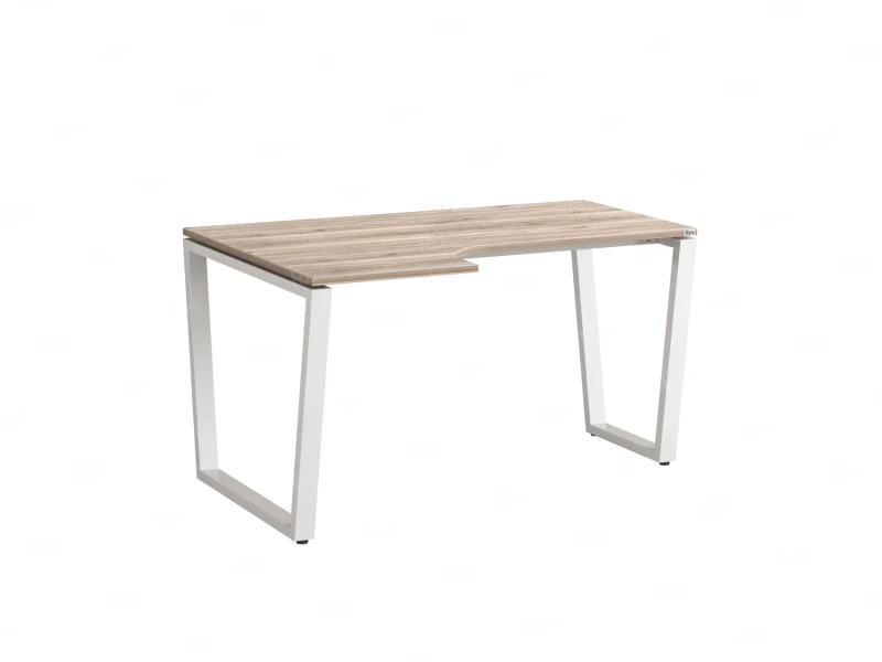 Стол угловой, U-опора, левый 1800x900/1200x750, RM051-18x9-12 Дуб Маувелла/Белый