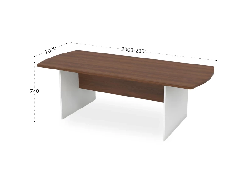 BRL RB009-200х100 Конференц-стол симметричный 2000х1000х740 Орех Вармия/Белый