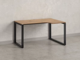 Стол угловой, О-опора, правый 1800x600/900x750, RM054-18x6-9 Дуб Юстус/Черный