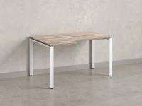 Стол угловой, П-опора, левый 1400x900/1200x750, RM053-14x9-12 Дуб Маувелла/Белый