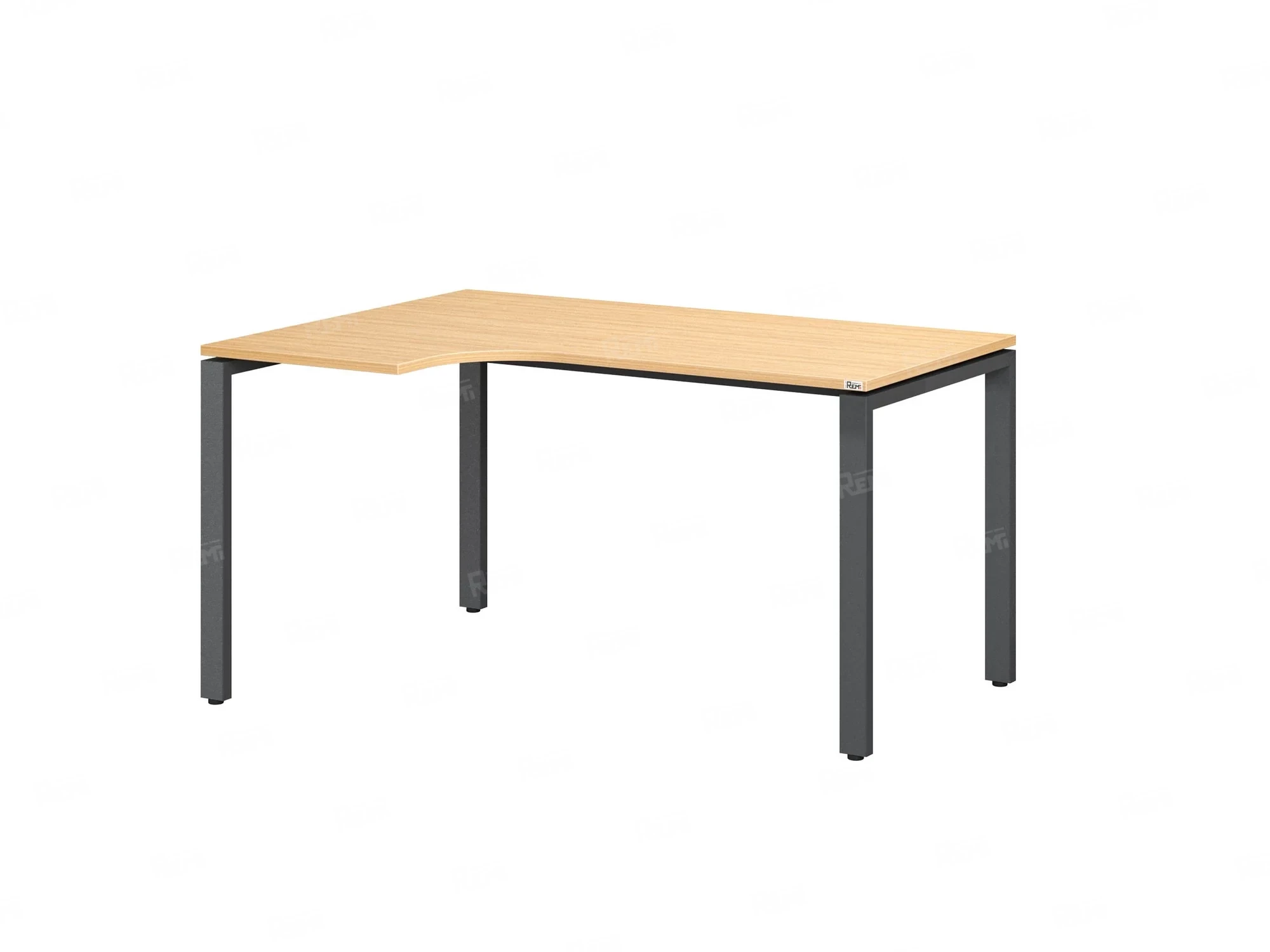 Стол угловой, П-опора, левый 1800x800/1000x750, RM053-18x8-10 Вяз Швейцарский светлый/Серый