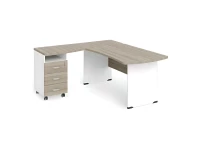 BRL RB005-220х160L Угловое рабочее место левое 2200х1600х740 Шорвуд/Белый