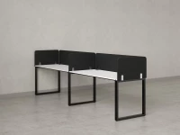 Бенч-система в 1 ряд, 2 рабочих места 5 тканевых экранов 2400x600x750 RM168-1-24x6 Белый/Черный