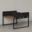 Бенч-система, 2 рабочих места, 5 тканевых экранов 1200x1600x750 RM169-3-12x16 Дуб Юстус/Черный