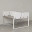 Бенч-система, 2 рабочих места, 5 тканевых экранов 1800x1200x750 RM169-3-18x12 Дуб Маувелла/Белый