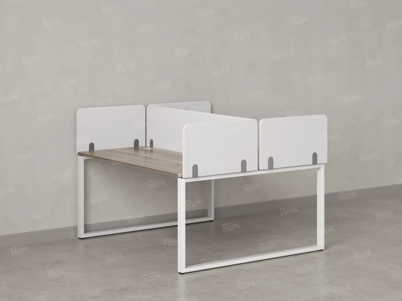 Бенч-система, 2 рабочих места, 5 тканевых экранов 1800x1200x750 RM169-3-18x12 Дуб Маувелла/Белый