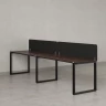 Бенч-система в 1 ряд, 2 рабочих места 2 тканевых экранов 2700x600x750 RM168-3-27x6 Дуб Апрельский шоколад/Черный