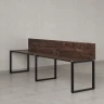 Бенч-система в 1 ряд, 2 рабочих места 2 ЛДСП экранов 3200x800x750 RM168-4-32x8 Дуб Апрельский шоколад/Черный