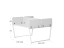 Бенч-система, 2 рабочих места, 5 тканевых экранов 1400x1200x750 RM172-3-14x12 Белый/Белый