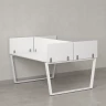 Бенч-система, 2 рабочих места, 5 ЛДСП экранов 1600x1600x750 RM172-4-16x16 Белый/Белый