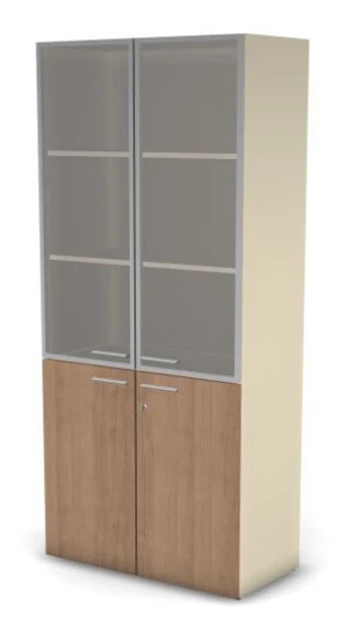 Шкаф, комби RAC076 прозрачное стекло, с замком 89,8x44,8x198,2см Акация Шеффилд/Кашемир, Серия Аккорд / Accord. Серия Аккорд / Accord. Серия Аккорд / Accord