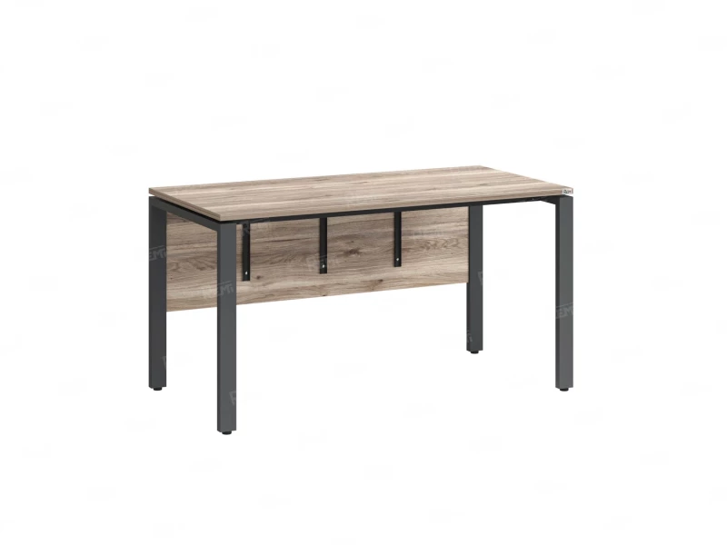 Стол прямой, П-опоры, экран ЛДСП,парящая стол-ца 1200x600x750 RM007-12x6 Дуб Маувелла/Серый